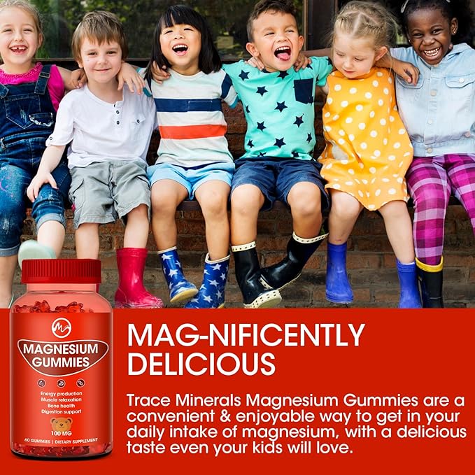 Magnesium Gummies 600mg High Strength - Fruity Flavors Gummy Bear, Healthy Mineral Supplements Promotes Muscle, Energy & Digestion