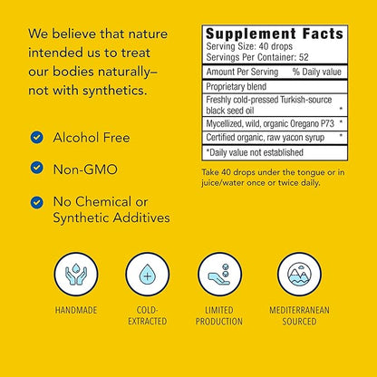 NORTH AMERICAN HERB & SPICE Black Seed Oil Absorb-Max TQ - 2 fl. oz. - Sublingual Mycellized Drops - Immune Support & Digestive Health - Oil of Oregano - Non-GMO - 52 Total Servings