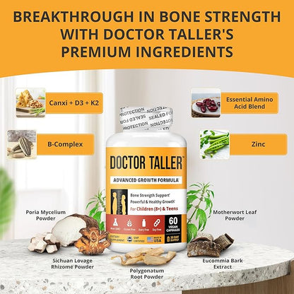 NuBest Doctor Taller - Height Growth Formula - Supports Height Growth and Immunity - Keto with Calcium, Vitamin D3, Vitamin K2, Amino Acids & Herbs for Children (8+) - 3 Pack | 3 Month Supply