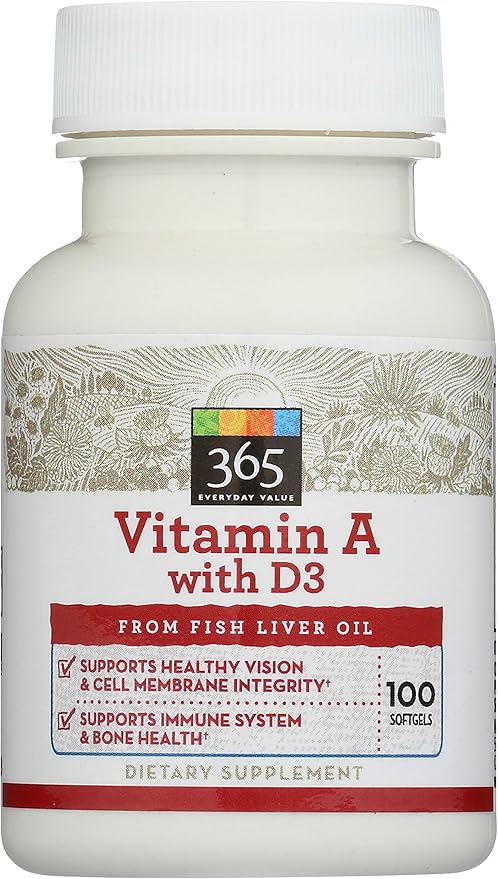 365 Everyday Value, Vitamin A with D3, 100 ct