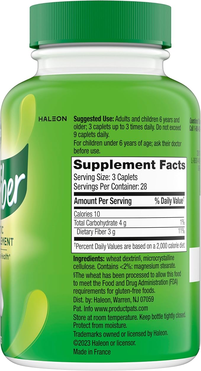 Benefiber Prebiotic Fiber Supplement Caplets, 84 Count