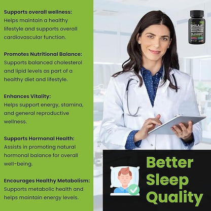 Shilajit and Ashwagandha Capsules, 8-in-1 Herbal Multivitamin for Men and Women, with Rhodiola Rosea, Ginseng, and Stinging Nettle, Shilajit for Men and Women