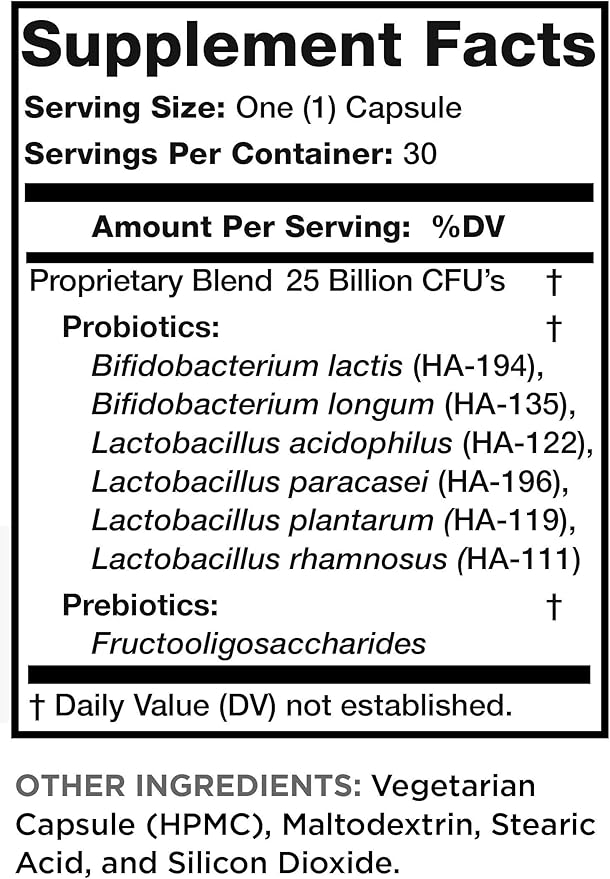 Lean & Pure Prebiotic & Probiotic, 25 Billion Live and Shelf Stable Cultures, 30 Count, Non GMO, Vegetarian, Gluten Free