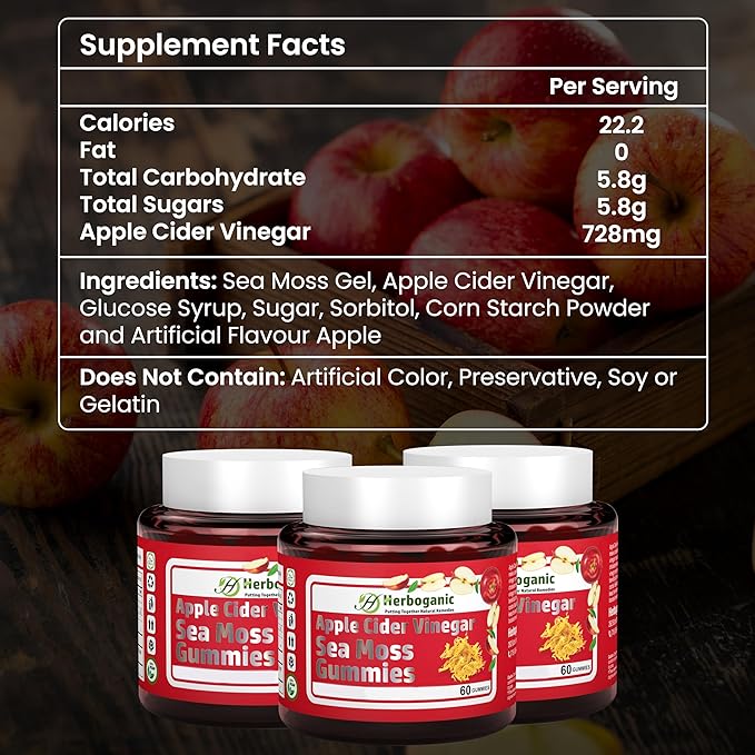 Apple Cider Gummies, 60 Gummies for Your Over All Health and Wellness