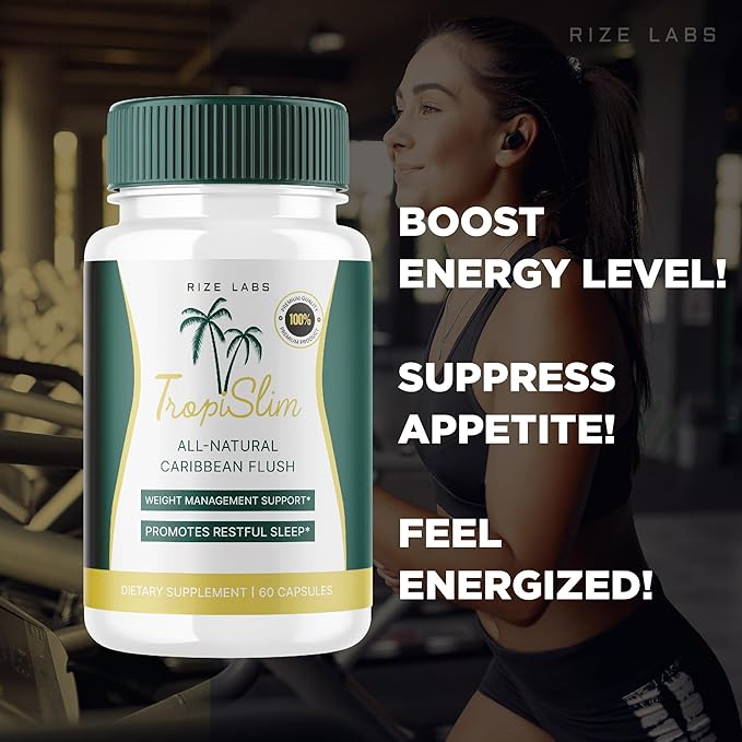 (Official 2 Pack) Tropislim, Tropislim All Natural Caribbean Flush, Weight Loss Supplement, Tropislim Slimming Capsules for Women, Healthy Lifestyle + Leaner Physique, Tropical Reviews (120 Capsules)