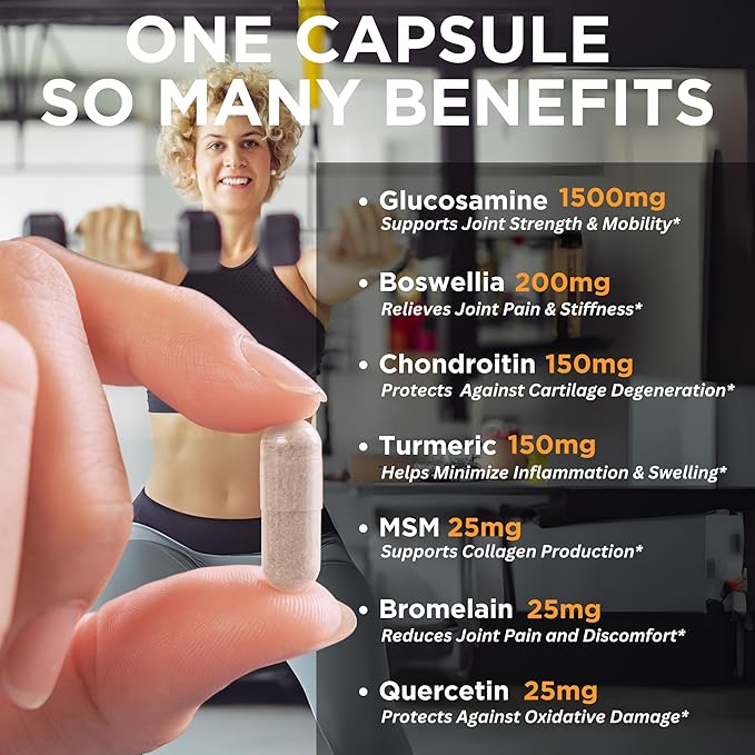 Joint Supplements for Women – Glucosamine Chondroitin MSM Turmeric Boswellia – Trusted by Women – Boosts Collagen & Cartilage - Joint Flexibility & Mobility – Joint Discomfort Relief - 90 Caps