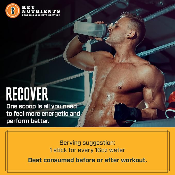 KEY NUTRIENTS Multivitamin Electrolytes Powder Packets - Tangy Orange Post Workout and Recovery 20 Pack Hydration Packets - Travel Hydration Powder - No Sugar, No Calories