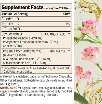 ANDREW LESSMAN PC Liver and Brain Benefits 360 Softgels - Phosphatidyl Choline, Most Important Building Block for Healthy Liver and Brain Structure, Function. No Additives. Easy to Swallow Softgels