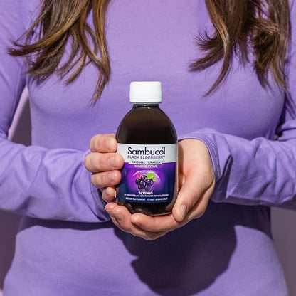 Sambucol Black Elderberry Syrup - Sambucus Syrup, Black Elderberry Liquid, Immune Support for Kids and Adults, High Antioxidants, Gluten Free - Original Formula, 7.8 Fl Oz, 2-Pack