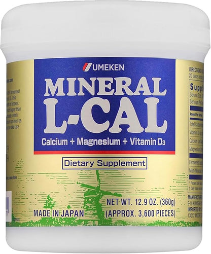 Mineral L-Cal, Calcium with Vitamin D3 In Ball Format, Enriched with Magnesium and Minerals, Water Soluble and Fast Absorbing, Calcium Magnesium D3 Supplement, 3,600 Balls & 360g per Bottle, Pack of 1