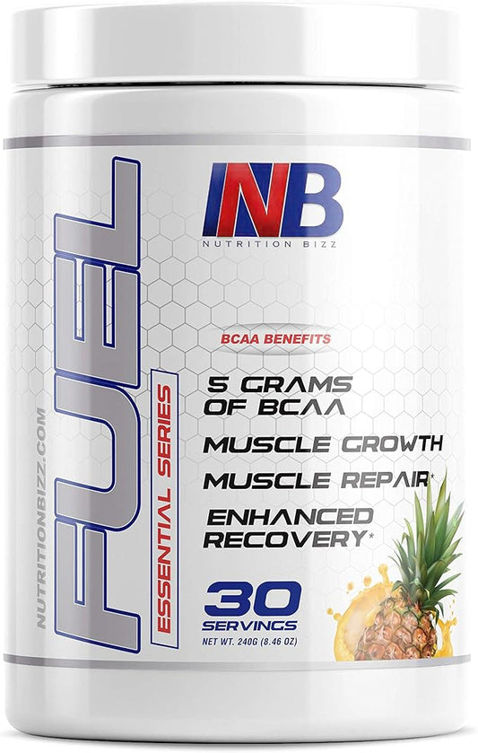 Fuel 2:1:1 BCAA Powder, 5 Grams of BCAAs Amino Acids, Post Workout Recovery Drink for Muscle Building, Recovery, and Endurance, 30 Servings (Pineapple)