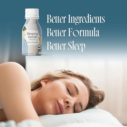Sleep Aid Drink, Melatonin Free, Vegan, No-Sugar, Cherry Flavor (3.4 Fl Oz, Pack of 6)