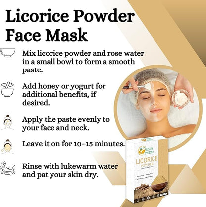 Licorice Root Powder Natural – Mulethi (Yastimadu) Powder (Glycyrrhiza Glabra) for Skin Care, Herbal Tea, Digestive Support & Wellness – 2 oz