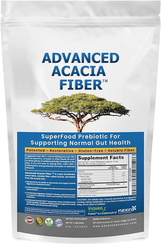 Advanced Acacia Fiber Powder 16oz Organic Soluble Fiber Leaky Gut Repair Powder. Natural Supplement for Gut Health, Regularity, Digestive Rejuvenation