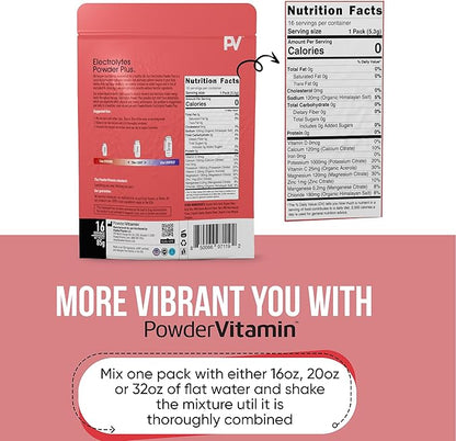 Electrolytes Powder Plus, Keto, Guava Kiwi, Sugar Free, Pink Himalayan Salt, 1000mg Potassium, 120mg Calcium, 120mg Magnesium, Non-GMO, Zero Calories, (16 Hydration Packets)