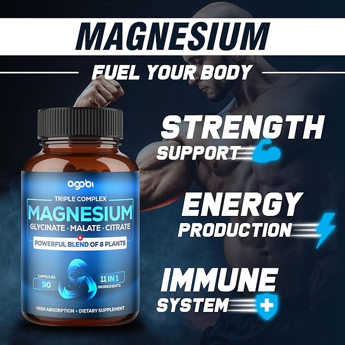 Magnesium Glycinate Chelate Complex - 8600 mg Magnesium with Organic Vegetables to Support Restful Mood, Calm & Muscle Cramp - 90 Capsules (2/90Capsules)
