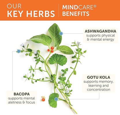 Himalaya MindCare, Nootropic Brain Supplement Booster for Mental Sharpness, Focus, Memory, and Cognitive Wellness, 1170 mg, 120 Capsules, 1 Month Supply