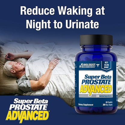 Advanced – Reduce Bathroom Trips, Promote Sleep, Support Bladder Emptying. Prostate Supplement for Men with Beta Sitosterol, not Saw Palmetto (180 Caplets, 3-Pack)