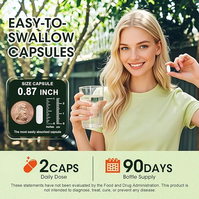 Moringa Pure Capsules, Rich Moringa Powder, A Natural Green Antioxidant Superfood - Supports Energy, Skin Health, Gut Health, with Essential Vitamins & Amino Acids 90pcs*2
