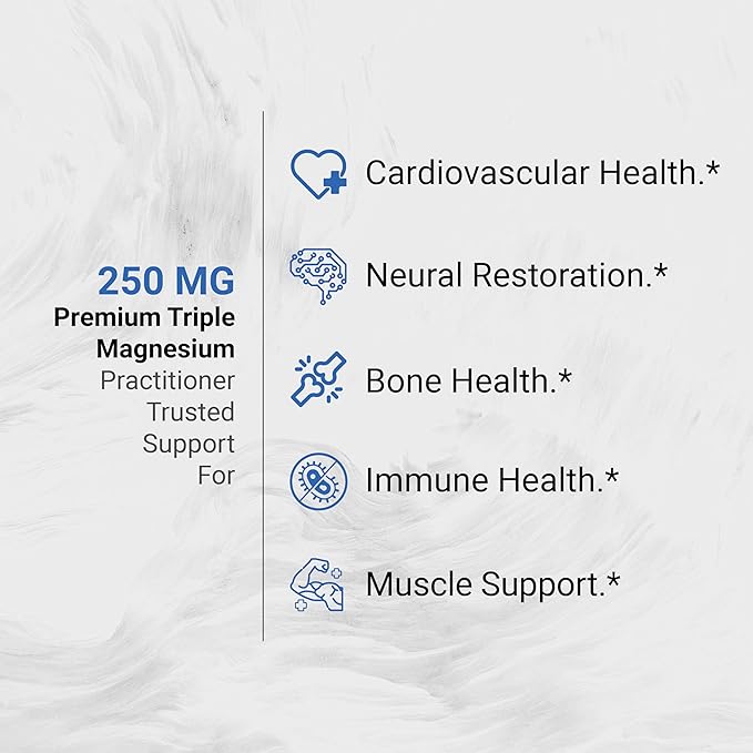 Triple Magnesium Complex | Vegan Magnesium Glycinate, Citrate & Oxide 250mg | Easily Absorbed Magnesium Supplement for Stress, Muscle, Heart, Bone Support | 120 Veggie Softgels