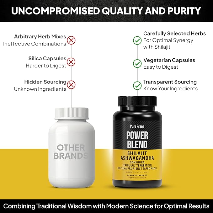 Dynamic Vitality Shilajit Ashwagandha Gokshura Supplement - Himalayan Pure Shilajit Capsules with Tribulus (Gokshura), Extra Strength Ashwagandha & Safed Musli | Himalayan Shilajit Supplement