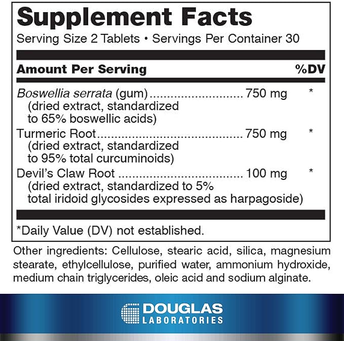 Douglas Laboratories Boswellia-Turmeric Complex | Botanical Extracts to Support Normal Recovery of Joints and Muscles After Exercise or Activity* | 60 Tablets