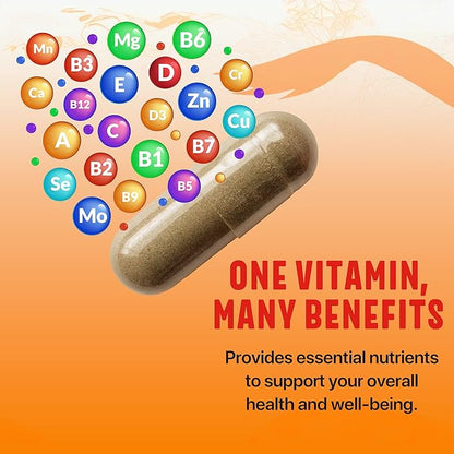 100% Pure Multivitamin for Women + Hair Growth Vitamins - Biotin, Vitamins, Minerals, Antioxidant Complex - Supports Hair Growth, Healthy Skin, Strong Bones, Immune System - Ages 18+ | 60 Capsules