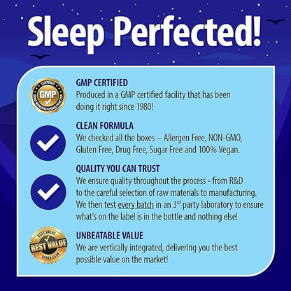 Nature's Perfect Night | Melatonin 20mg | 180 Quick Dissolve Tablets, 2-Pack | Natural Mixed Berry Flavor |High Potency | Sugar Free | Vegan | Gluten Free | 2 Count