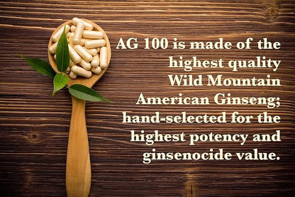 AG 100-100% Pure Wild American Ginseng Capsules