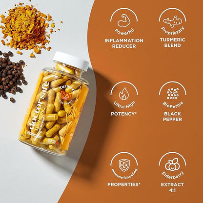Turmeric Curcumin with 95% Curcuminoids & BioPerine Black Pepper | 1500mg | Joint Support Supplement | Non-GMO Gluten-Free - 240 Capsules