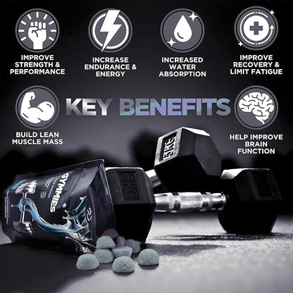 Creatine Monohydrate Gummies - Muscle Growth, Performance, Endurance - 5 Gram Creatine per Serving - Vegan, Non-GMO, Gluten-Free, Made in USA - 90ct (90 Count, Sour Blue Raspberry)
