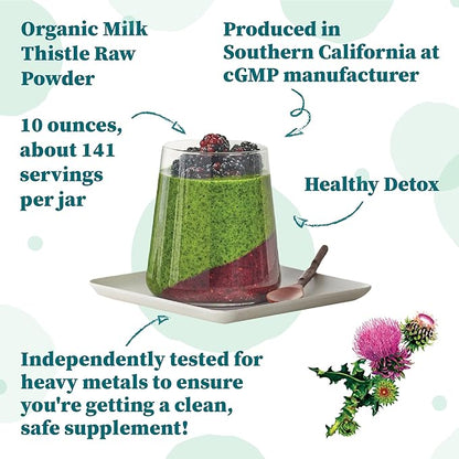 Nature Restore USDA Certified Organic Milk Thistle Seed Powder, 10 Ounces, Packaged in California