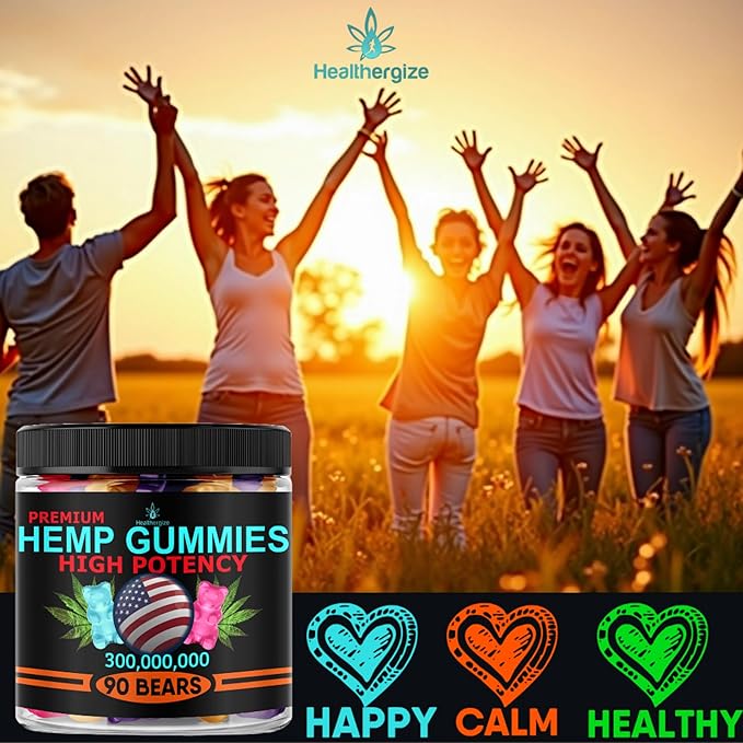 Hemp Gummy Edibles Calm Sleep-Support Peace and Relaxation-High Strength, Tasty Fruity Flavors-Made in USA