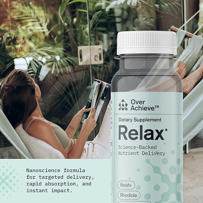 Supplement Variety Pack with Advanced Nanoscience Technology, 12 Pack, Stress Calming Relax Drink, Sleep Aid Drink, Mushroom Supplement Drink, 2 oz Shot