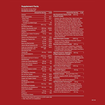 Daily Ultimate Essentials All-in-One Multivitamin Supplement, 92 Nutrient Rich Ingredients CoQ10, Probiotics, Vitamins, Greens, Gluten Free, Vegan, Acai Mixed Berry (30 Servings, Travel Packs)