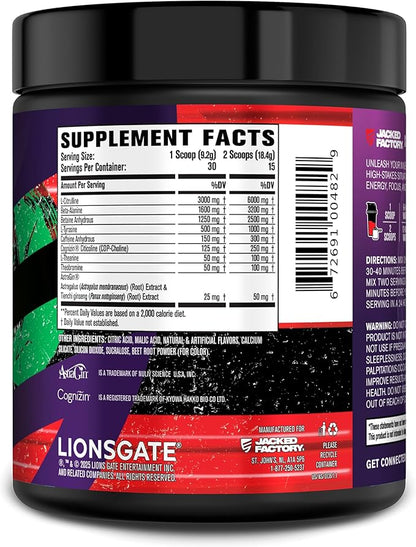 Jacked Factory X John Wick - Nitrosurge Wick Pre Workout Supplement - Intense Energy, Battle-Ready Focus, Unstoppable Commitment, and Sheer Will - 30 Servings, Osaka Cherry Blossom