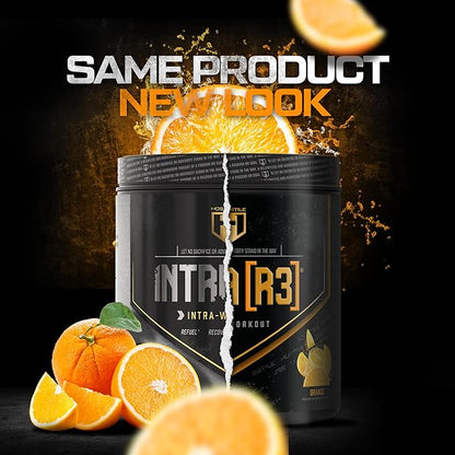 HOSSTILE Intra[R3] Intra Workout Powder, Intra Workout Carb, EAA & BCAA Drink, Enhance Energy & Endurance, Improve Muscle Recovery, Build Lean Muscle, Orange, 20 Servings
