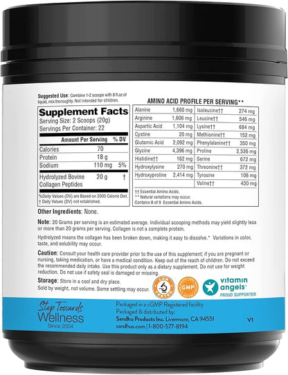 Sandhu's Collagen Peptides Powder & Curcumin with Bioperine| Supports Immune Function