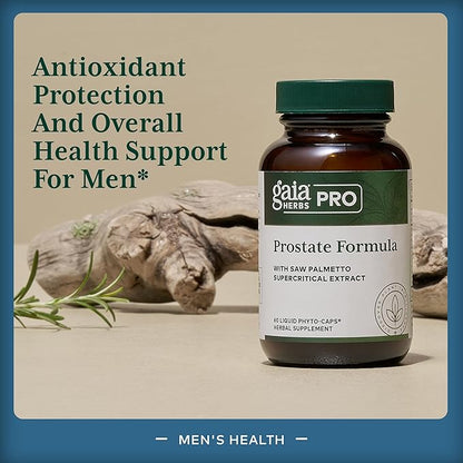 Gaia Herbs Pro Prostate Formula - Supplement Supports Prostate Health* - Antioxidant Support with Green Tea White Sage Pomegranate & Stinging Nettle Root - 60 Liquid Phyto-Caps (30 Servings)