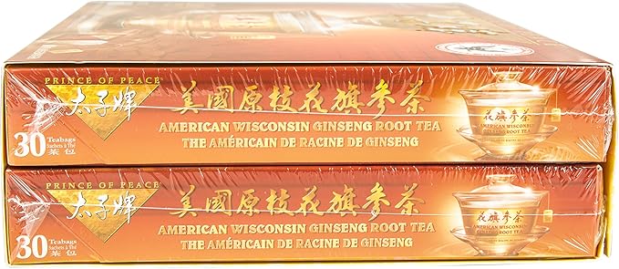 Prince of Peace American Wisconsin Ginseng Root Tea (2 boxes x 30 teabags each)