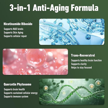 Airboy Liposomal Nicotinamide Riboside 900 mg, NAD Supplement with Resveratrol,NMN Alternative NAD Booster Support Anti-Aging, Energy, Focus - 80 Capsules