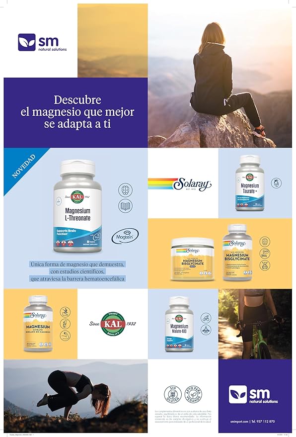 KAL Think Magnesium L-Threonate 2000 mg | Learning, Brain Health & Memory Function Support w/Magtein | Vegan, No Gluten & Non-GMO | 60 Tablets