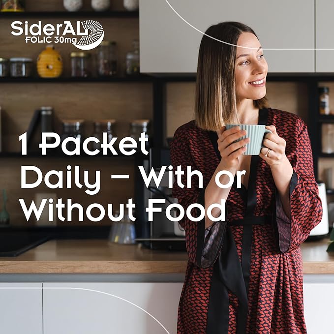 SiderAL® Folic Iron Supplement for Women | Folic Acid, Vitamin C and B12 | Gentle on Stomach | High Strength for Pregnancy, Energy, Anemia and Deficiency | Vegetarian-Friendly and Gluten-Friendly