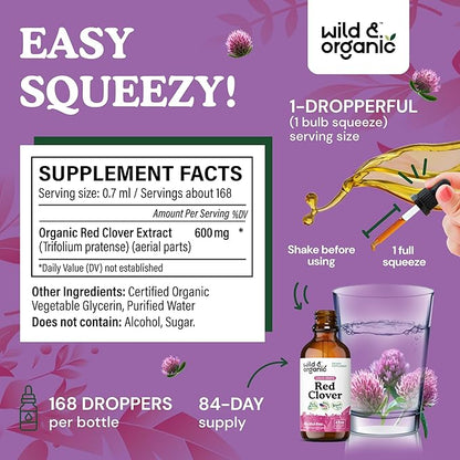 Wild & Organic Cranberry Extract Tincture 4 fl oz & Red Clover Tincture 4 fl oz