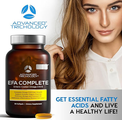 EFA Complete with Optimal Omega 3 6 9 Levels of High Potency Flax Oil, Fish Oil, Borage, and Evening Primrose 800mgs (90count) 3rd Party Tested - High in GLA and 369 Omegas