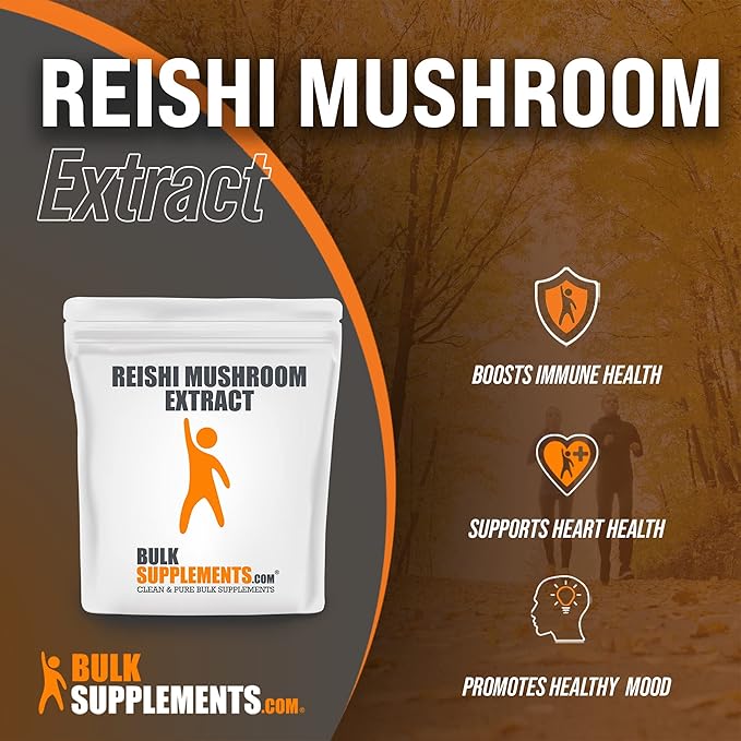 BulkSupplements.com Reishi Mushroom Extract Powder - Mushroom Supplements for Immune Support, Superfood - 1000mg of Ganoderma Lucidum Extract per Serving, Gluten Free (5 Kilograms - 11 lbs)