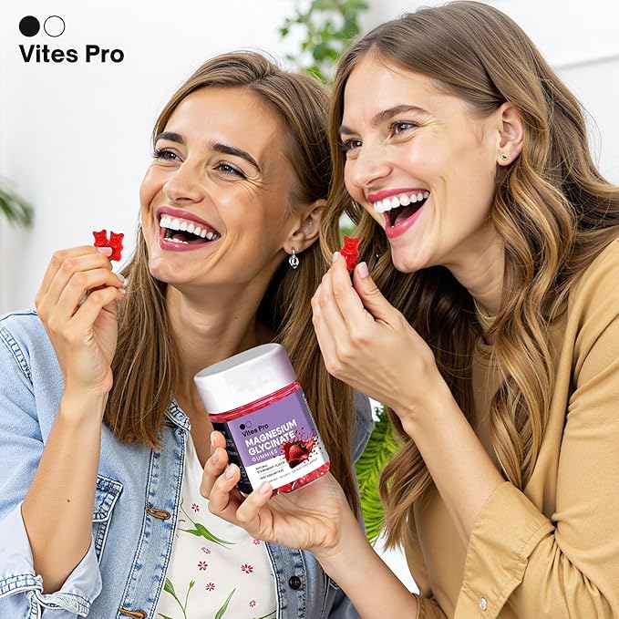 Magnesium Glycinate Gummies – Magnesium Complex, Chewable Supplement, Calm Support, Promotes Sleep & Relaxation, Muscle Recovery, Threonate, for Adults – Strawberry Flavor, 60 Count, 30-Day