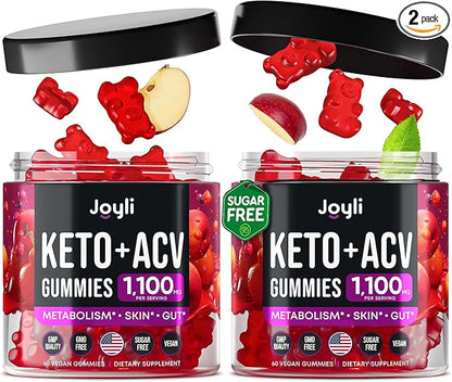 (2 Pack) Advanced Keto ACV Gummies - Sugar Free Keto Apple Cider Vinegar Gummies - Keto Supplements + Marshmallow Root - Alternative to Apple Cider Vinegar Capsules - 120 ACV Keto Gummies