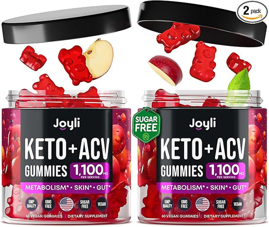 (2 Pack) Advanced Keto ACV Gummies - Sugar Free Keto Apple Cider Vinegar Gummies - Keto Supplements + Marshmallow Root - Alternative to Apple Cider Vinegar Capsules - 120 ACV Keto Gummies