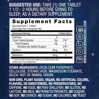 Sleep Melatonin, 3mg, Natural Sleep Support (Pack of 2)
